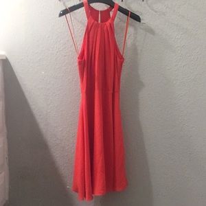 Express coral halter dress